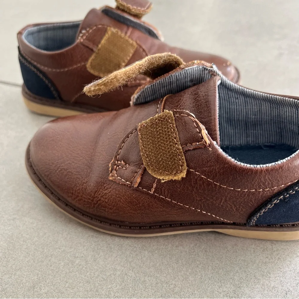 Max + Jake Classic Brown Ollie Oxford Toddler Boy Dress Shoes With Strap Size 8